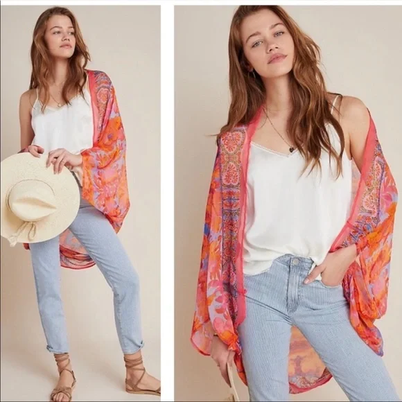 Sold out - ANTHROPOLOGIE - Cocoon wrap Coral, One Size - Picture 1 of 4